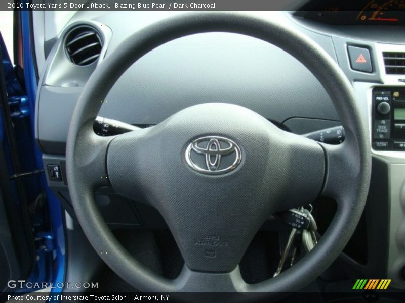 Blazing Blue Pearl / Dark Charcoal 2010 Toyota Yaris 5 Door Liftback