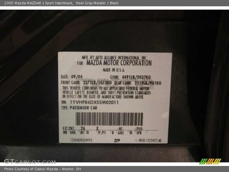Steel Gray Metallic / Black 2005 Mazda MAZDA6 s Sport Hatchback