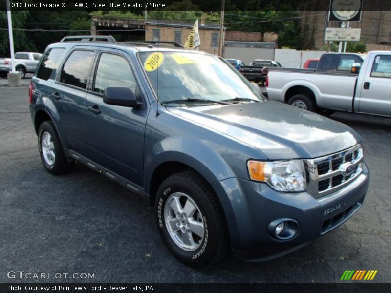 Steel Blue Metallic / Stone 2010 Ford Escape XLT 4WD
