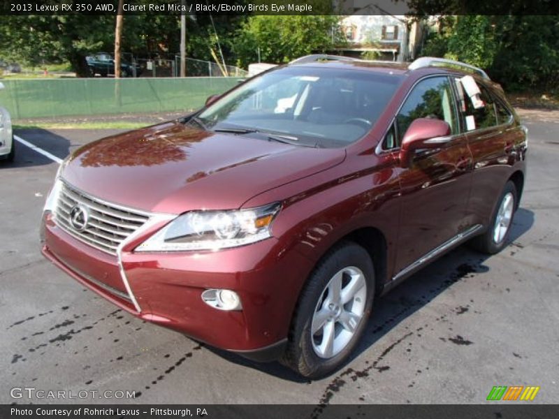 Claret Red Mica / Black/Ebony Birds Eye Maple 2013 Lexus RX 350 AWD