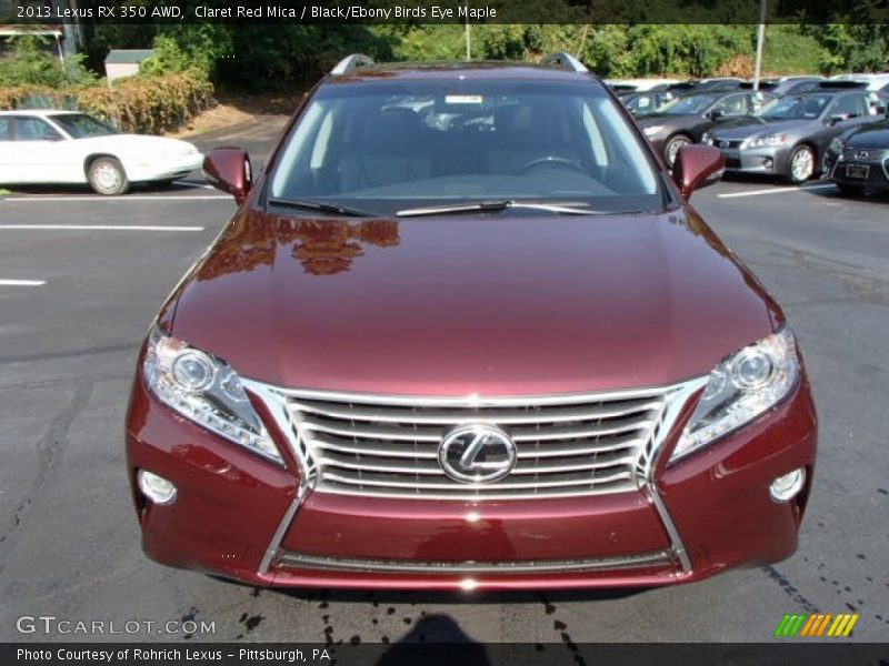 Claret Red Mica / Black/Ebony Birds Eye Maple 2013 Lexus RX 350 AWD
