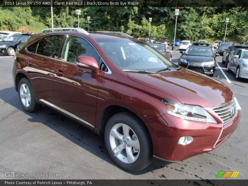 Claret Red Mica / Black/Ebony Birds Eye Maple 2013 Lexus RX 350 AWD