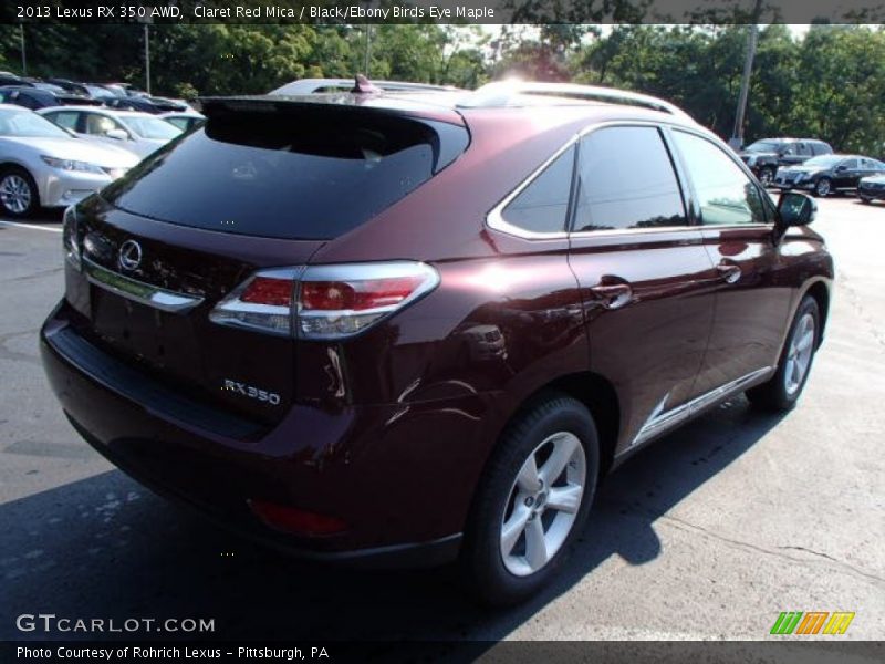 Claret Red Mica / Black/Ebony Birds Eye Maple 2013 Lexus RX 350 AWD