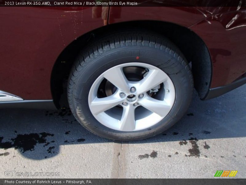 Claret Red Mica / Black/Ebony Birds Eye Maple 2013 Lexus RX 350 AWD