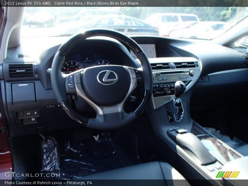 Claret Red Mica / Black/Ebony Birds Eye Maple 2013 Lexus RX 350 AWD
