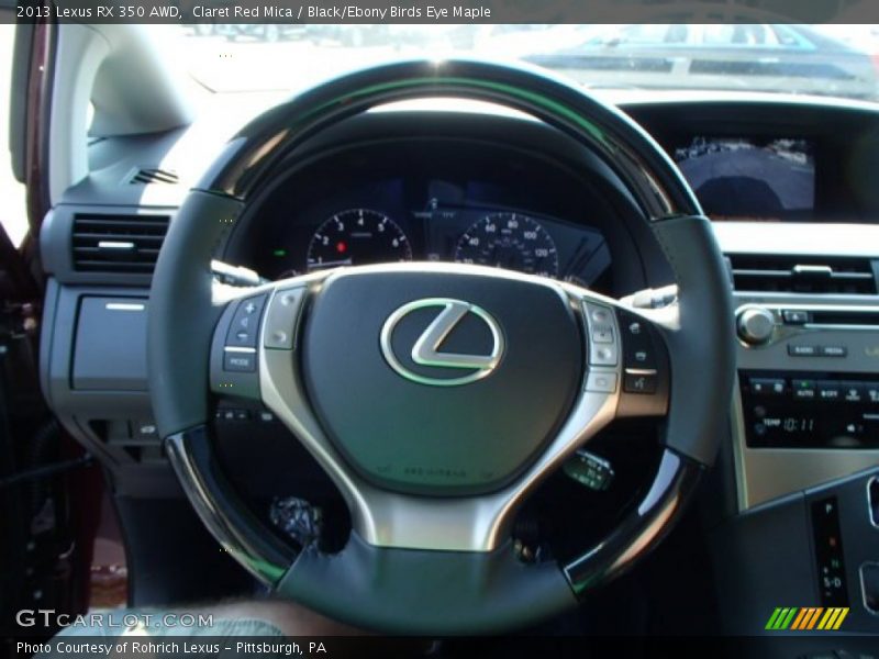 Claret Red Mica / Black/Ebony Birds Eye Maple 2013 Lexus RX 350 AWD