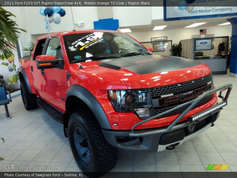 Molten Orange Tri Coat / Raptor Black 2011 Ford F150 SVT Raptor SuperCrew 4x4