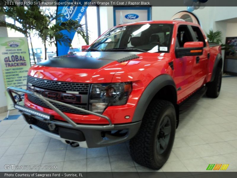 Molten Orange Tri Coat / Raptor Black 2011 Ford F150 SVT Raptor SuperCrew 4x4