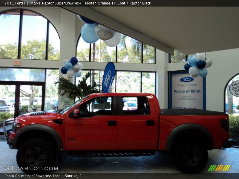 Molten Orange Tri Coat / Raptor Black 2011 Ford F150 SVT Raptor SuperCrew 4x4
