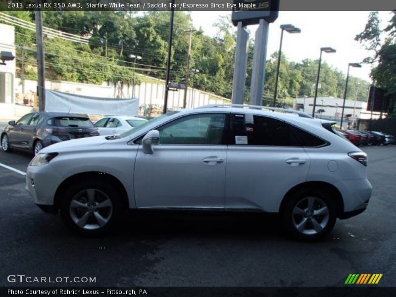 Starfire White Pearl / Saddle Tan/Espresso Birds Eye Maple 2013 Lexus RX 350 AWD