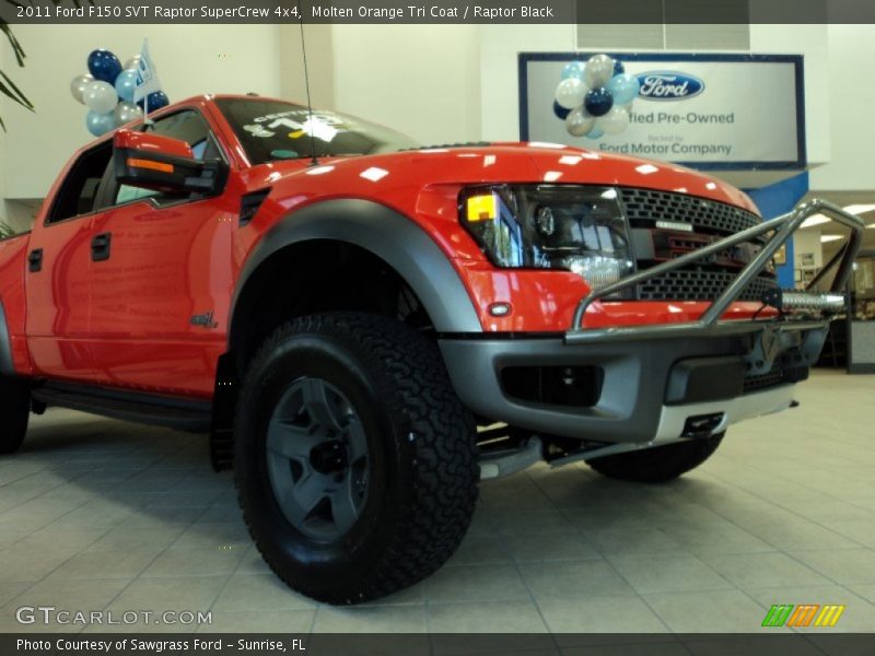 Molten Orange Tri Coat / Raptor Black 2011 Ford F150 SVT Raptor SuperCrew 4x4