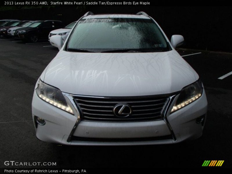 Starfire White Pearl / Saddle Tan/Espresso Birds Eye Maple 2013 Lexus RX 350 AWD