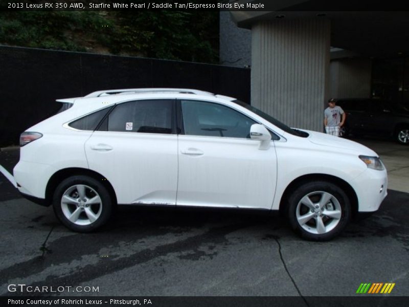 Starfire White Pearl / Saddle Tan/Espresso Birds Eye Maple 2013 Lexus RX 350 AWD