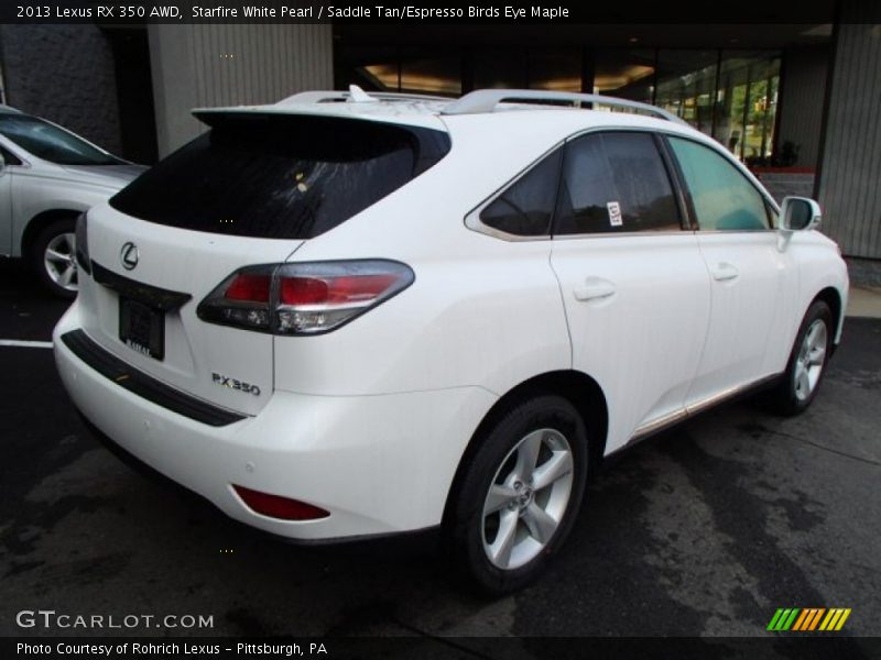 Starfire White Pearl / Saddle Tan/Espresso Birds Eye Maple 2013 Lexus RX 350 AWD