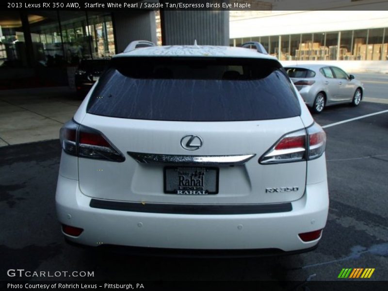 Starfire White Pearl / Saddle Tan/Espresso Birds Eye Maple 2013 Lexus RX 350 AWD