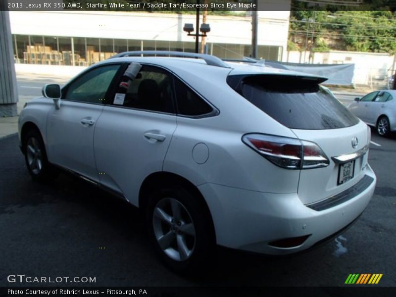 Starfire White Pearl / Saddle Tan/Espresso Birds Eye Maple 2013 Lexus RX 350 AWD