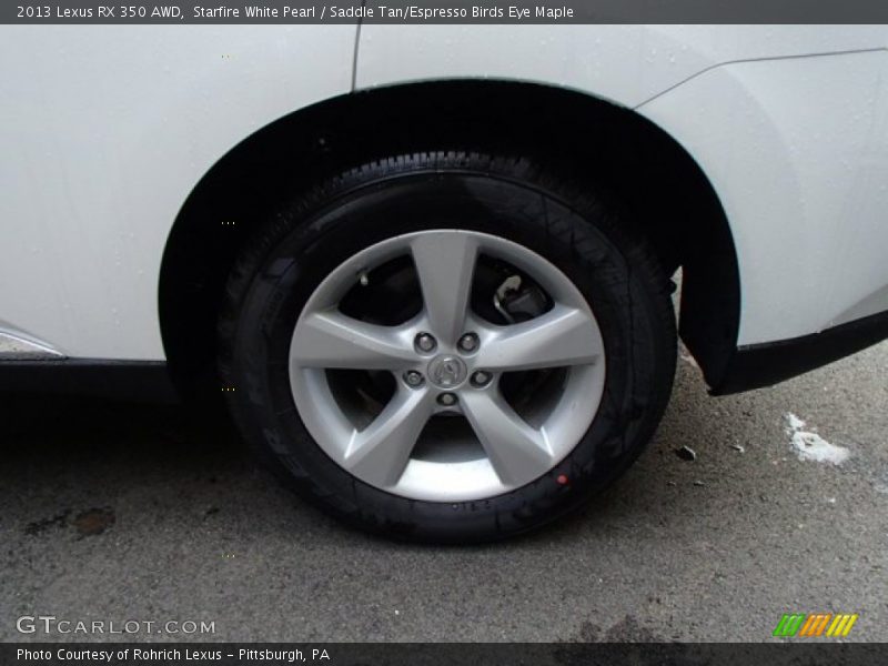 Starfire White Pearl / Saddle Tan/Espresso Birds Eye Maple 2013 Lexus RX 350 AWD