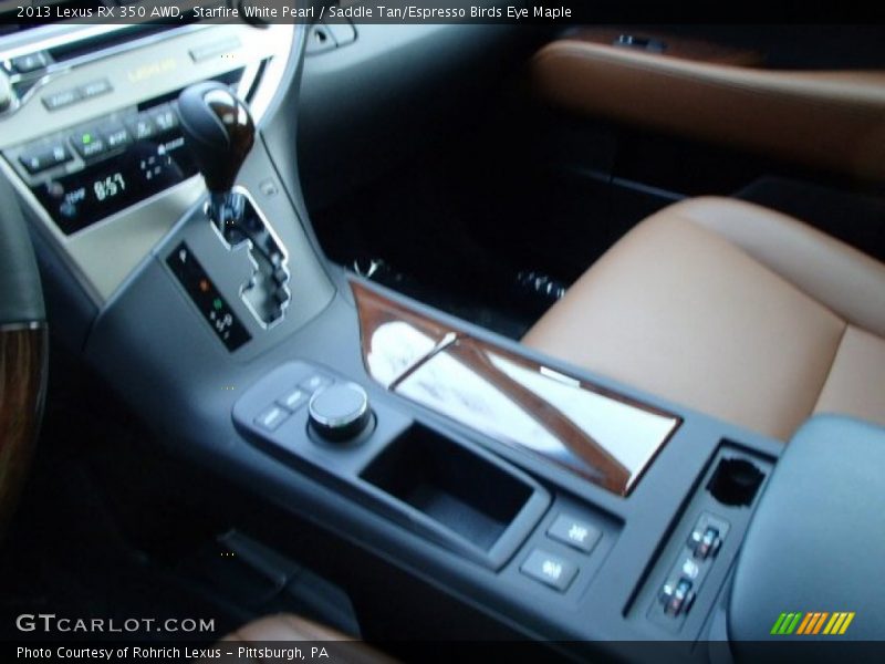Starfire White Pearl / Saddle Tan/Espresso Birds Eye Maple 2013 Lexus RX 350 AWD