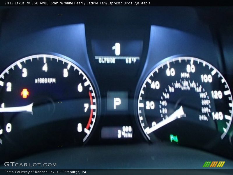 Starfire White Pearl / Saddle Tan/Espresso Birds Eye Maple 2013 Lexus RX 350 AWD