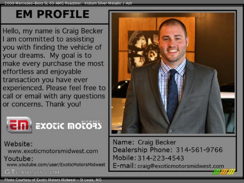 Iridium Silver Metallic / Ash 2009 Mercedes-Benz SL 63 AMG Roadster