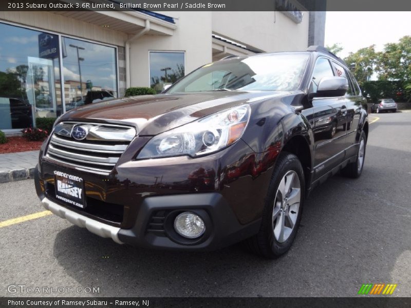 Brilliant Brown Pearl / Saddle Brown 2013 Subaru Outback 3.6R Limited