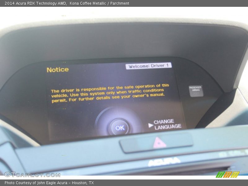 Kona Coffee Metallic / Parchment 2014 Acura RDX Technology AWD