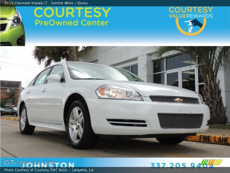 Summit White / Ebony 2012 Chevrolet Impala LT