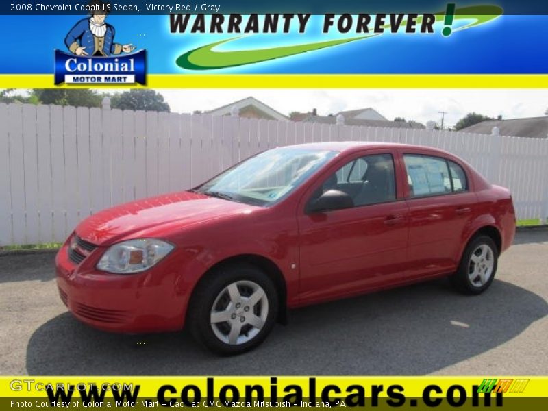 Victory Red / Gray 2008 Chevrolet Cobalt LS Sedan