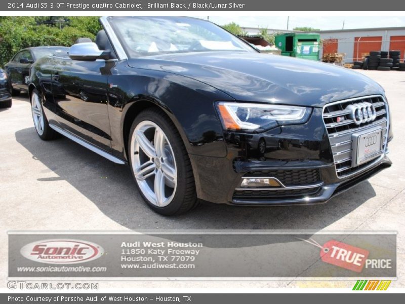 Brilliant Black / Black/Lunar Silver 2014 Audi S5 3.0T Prestige quattro Cabriolet