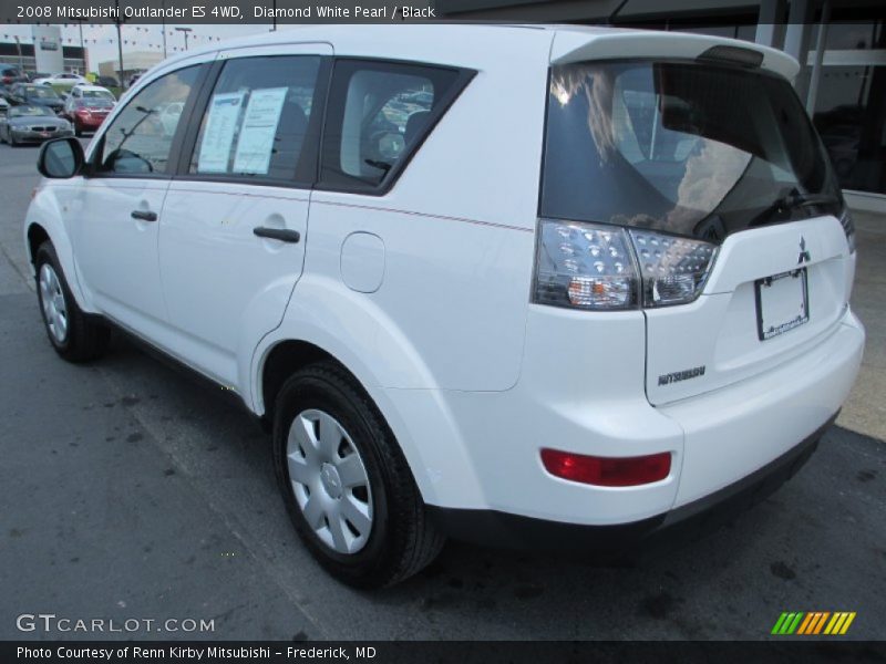 Diamond White Pearl / Black 2008 Mitsubishi Outlander ES 4WD