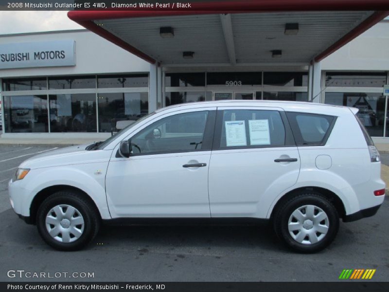 Diamond White Pearl / Black 2008 Mitsubishi Outlander ES 4WD