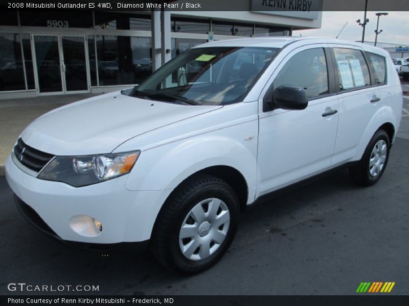 Diamond White Pearl / Black 2008 Mitsubishi Outlander ES 4WD