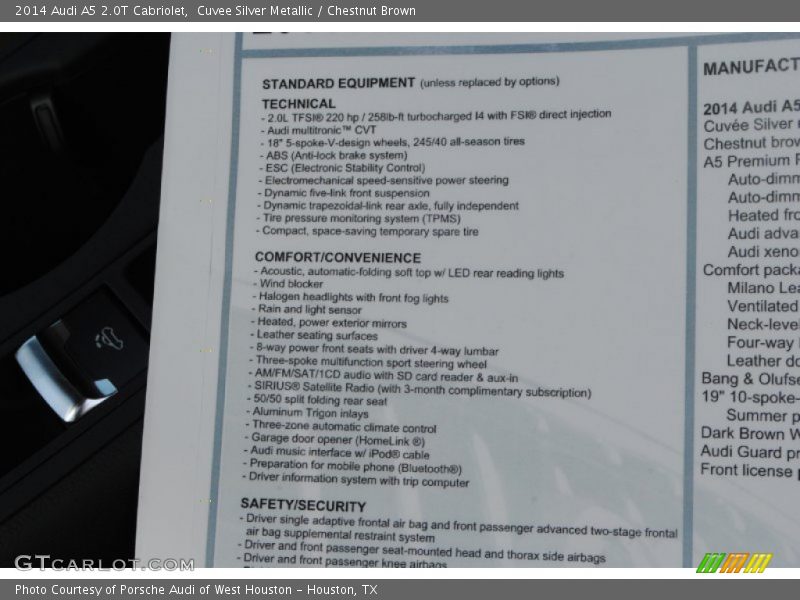 Cuvee Silver Metallic / Chestnut Brown 2014 Audi A5 2.0T Cabriolet