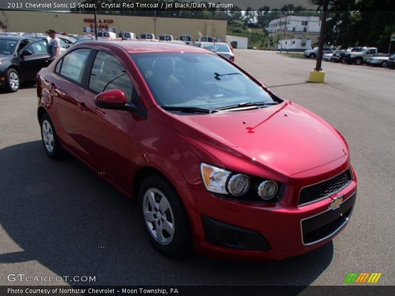 Crystal Red Tintcoat / Jet Black/Dark Titanium 2013 Chevrolet Sonic LS Sedan