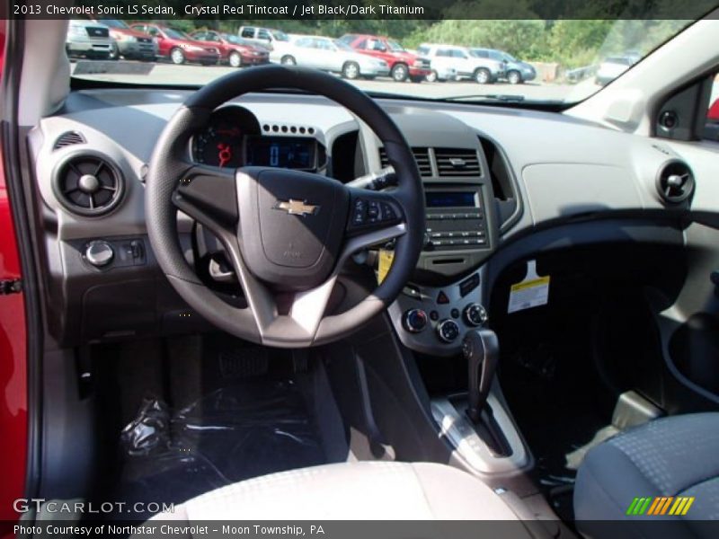 Crystal Red Tintcoat / Jet Black/Dark Titanium 2013 Chevrolet Sonic LS Sedan