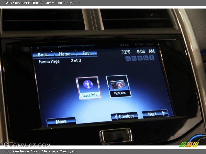 Summit White / Jet Black 2013 Chevrolet Malibu LT