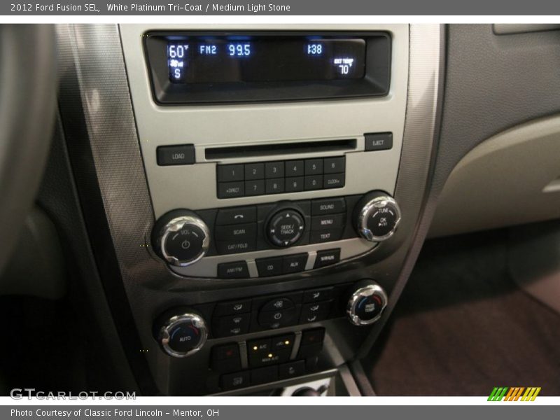 White Platinum Tri-Coat / Medium Light Stone 2012 Ford Fusion SEL