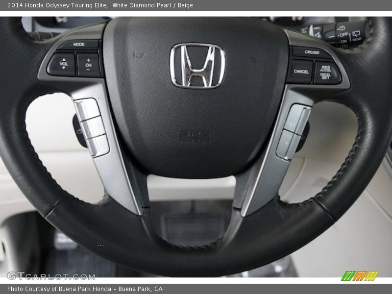 White Diamond Pearl / Beige 2014 Honda Odyssey Touring Elite