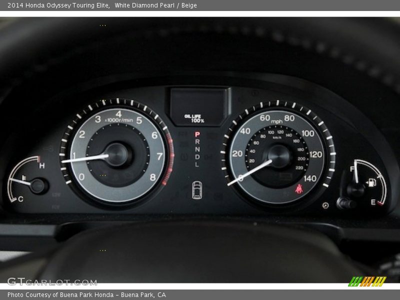 White Diamond Pearl / Beige 2014 Honda Odyssey Touring Elite