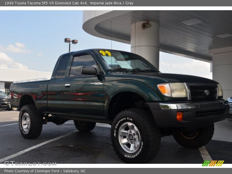 Imperial Jade Mica / Gray 1999 Toyota Tacoma SR5 V6 Extended Cab 4x4
