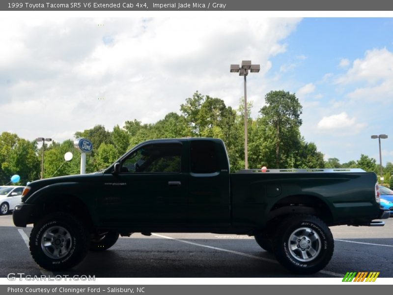 Imperial Jade Mica / Gray 1999 Toyota Tacoma SR5 V6 Extended Cab 4x4