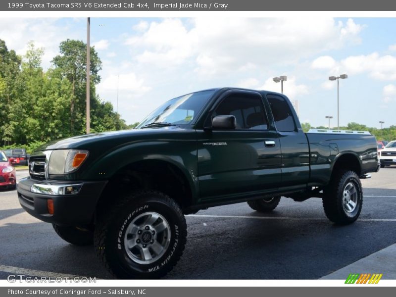 Imperial Jade Mica / Gray 1999 Toyota Tacoma SR5 V6 Extended Cab 4x4