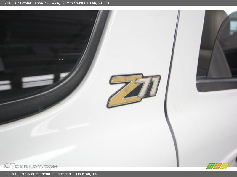 Summit White / Tan/Neutral 2003 Chevrolet Tahoe Z71 4x4