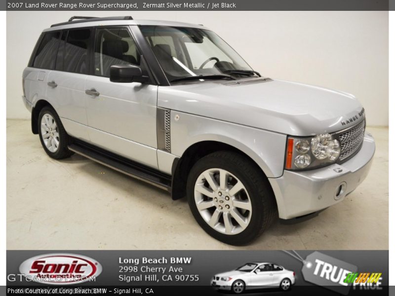 Zermatt Silver Metallic / Jet Black 2007 Land Rover Range Rover Supercharged