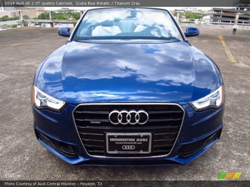 Scuba Blue Metallic / Titanium Gray 2014 Audi A5 2.0T quattro Cabriolet