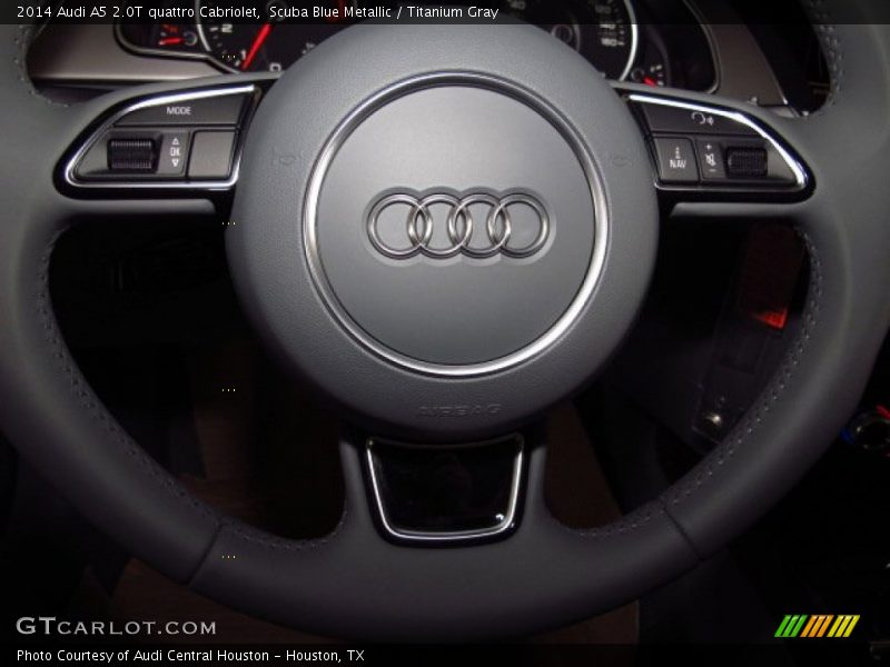 Scuba Blue Metallic / Titanium Gray 2014 Audi A5 2.0T quattro Cabriolet