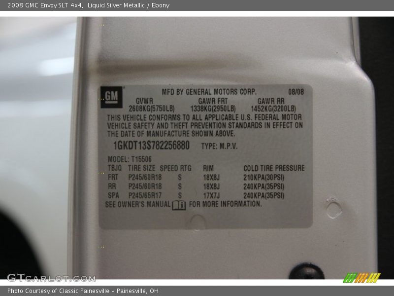 Liquid Silver Metallic / Ebony 2008 GMC Envoy SLT 4x4