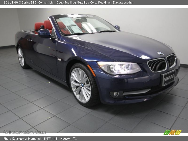 Deep Sea Blue Metallic / Coral Red/Black Dakota Leather 2011 BMW 3 Series 335i Convertible