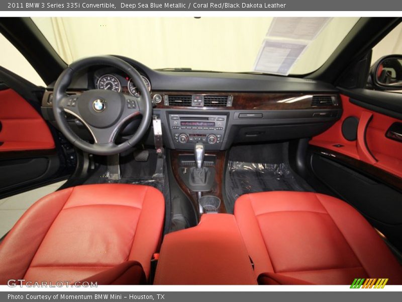 Deep Sea Blue Metallic / Coral Red/Black Dakota Leather 2011 BMW 3 Series 335i Convertible