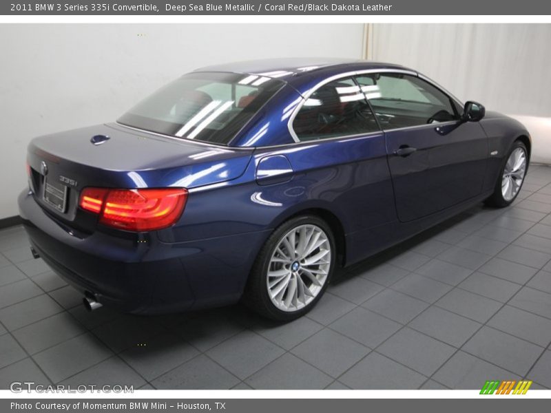 Deep Sea Blue Metallic / Coral Red/Black Dakota Leather 2011 BMW 3 Series 335i Convertible
